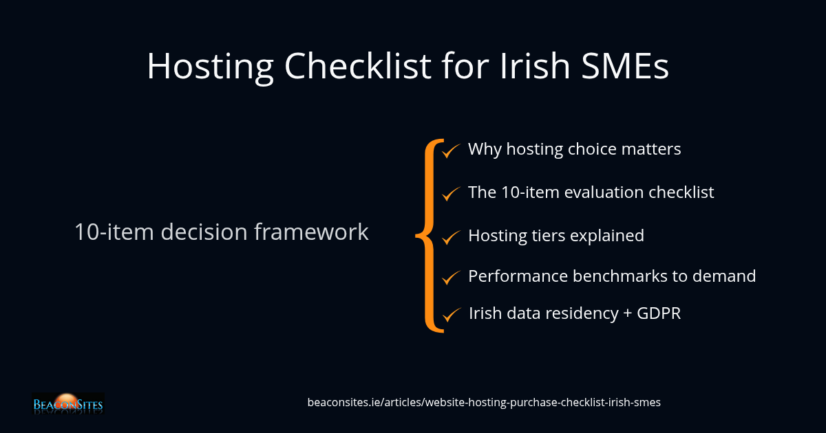 Website Hosting Purchase Checklist for Irish SMEs (10-Item Decision Framework)
